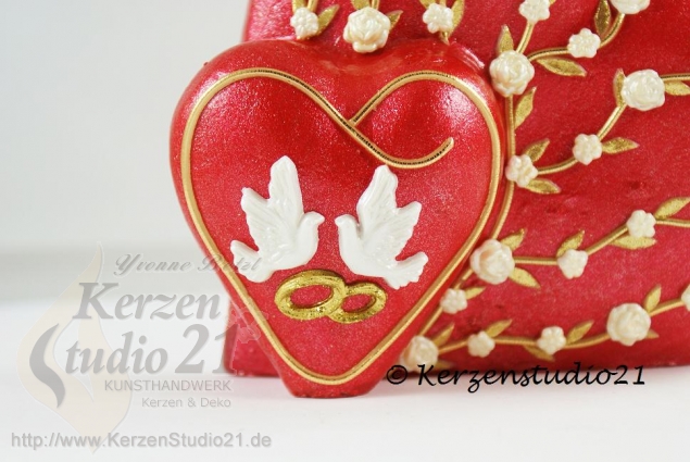 Geschenkkerze HZ Doppelherz 3
