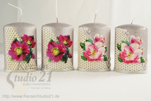 Kerzen Set Winterfloristik