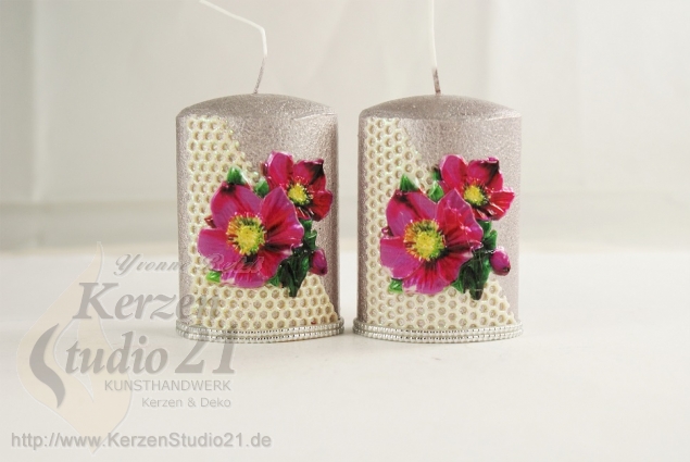 Kerzen Set Winterfloristik
