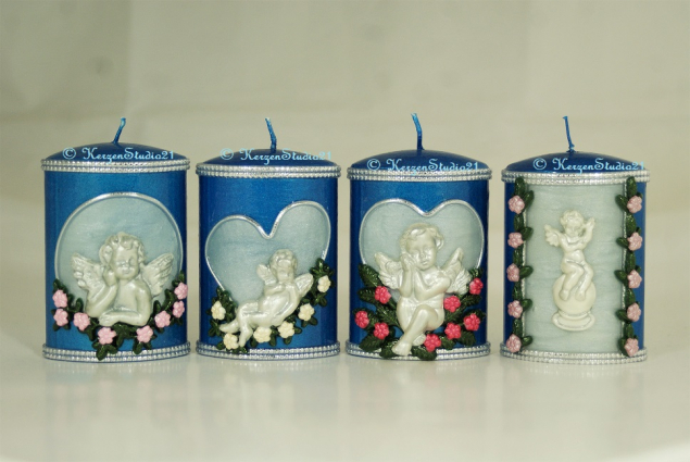 Set Engel blau / silber