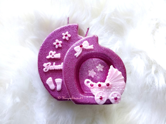 Zur Geburt metallic-pink