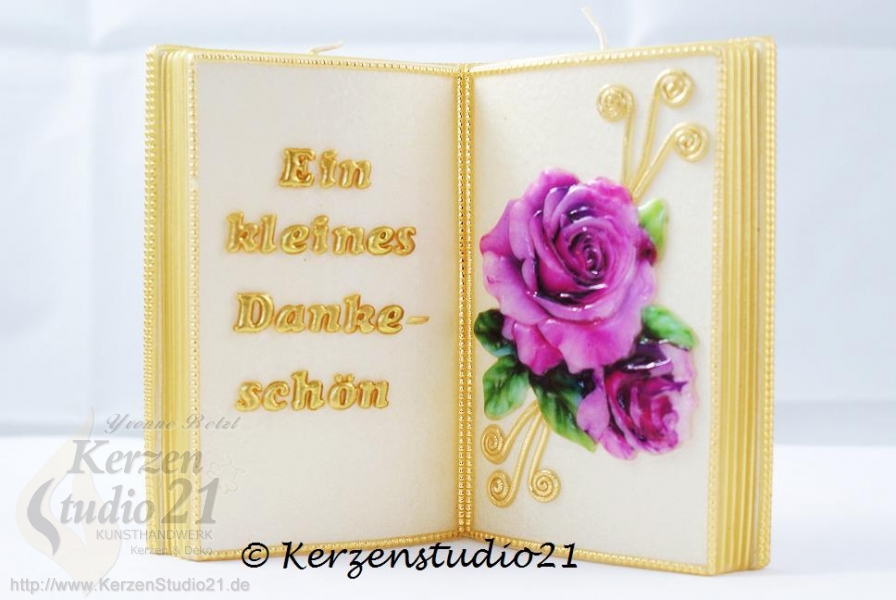 Buchkerze mit Wunschbeschriftung 12