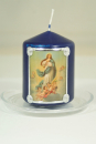 Kerze "Mutter Gottes 31" azurblau/silber
